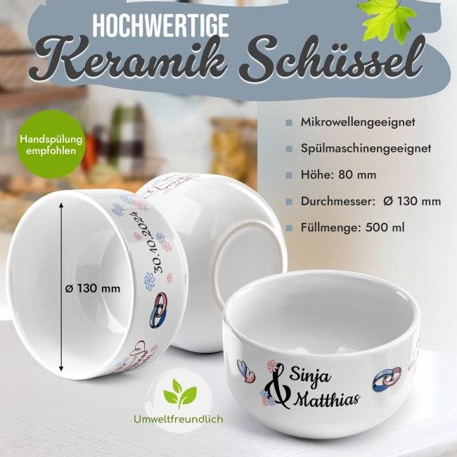 Tassendruck Müslischüssel - Suppe gemeinsam auslöffeln - mit Name - 500 ml Super Sparpreis