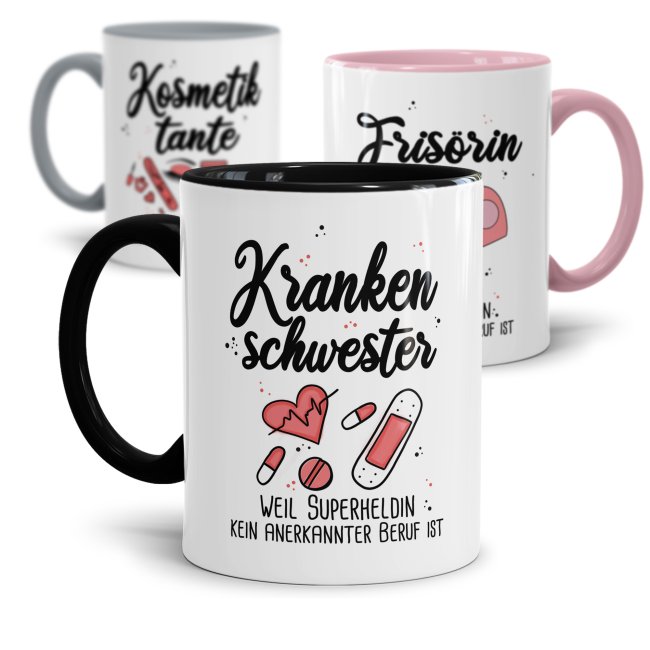 Tassendruck Berufe-Tassen Superheldin mit lustigem Spruch Günstiger Verkauf