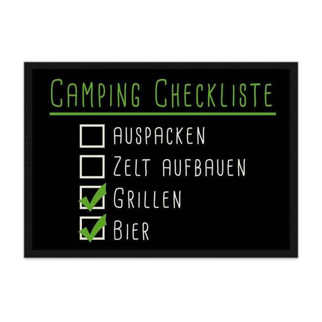 Tassendruck Lustige Fußmatte Camping - Camping Checkliste
