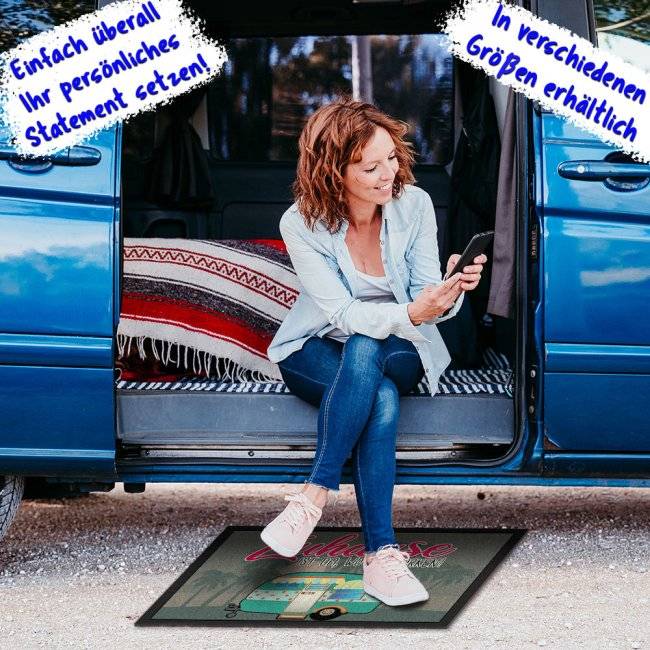 Tassendruck Lustige Fußmatte - Palmen - Zuhause ist da, wo wir parken Online Shopping