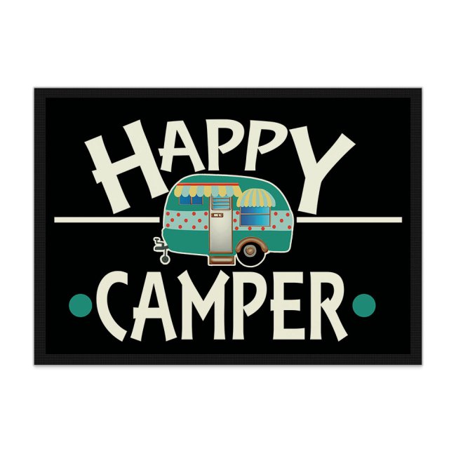 Tassendruck Lustige Fußmatte Camping - Happy Camper Weihnachtsangebot
