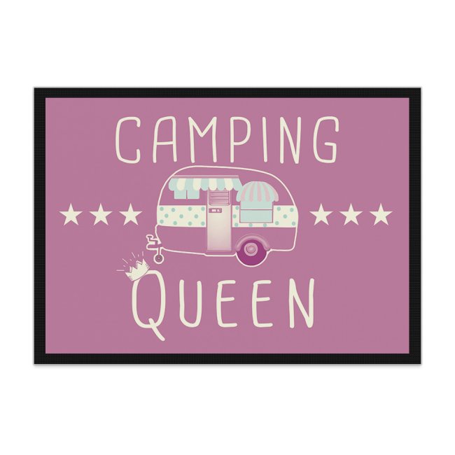 Tassendruck Lustige Fußmatte Camping - Camping Queen Muttertagsangebot