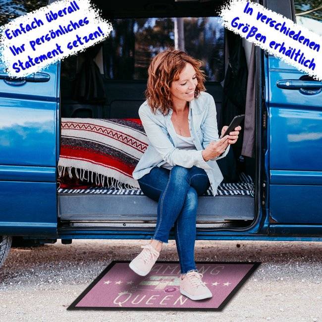 Tassendruck Lustige Fußmatte Camping - Camping Queen Muttertagsangebot
