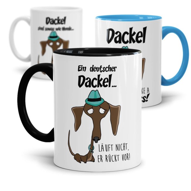 Tassendruck Dackel -verschiedene Sprüche