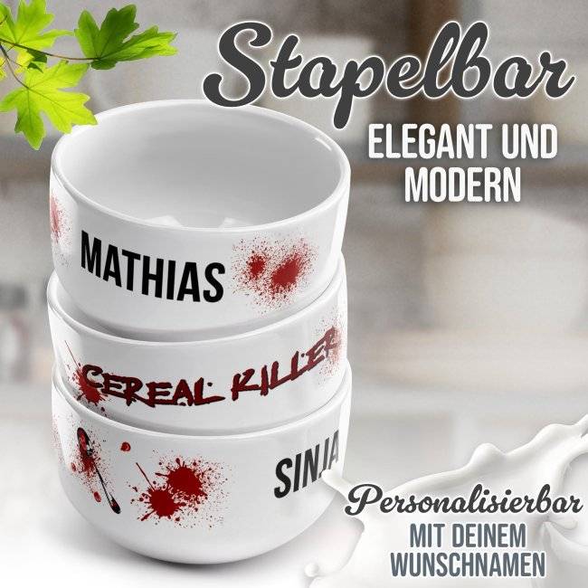 Tassendruck Müslischüssel - Cereal Killer - mit Name - 500 ml Saisonale Angebote