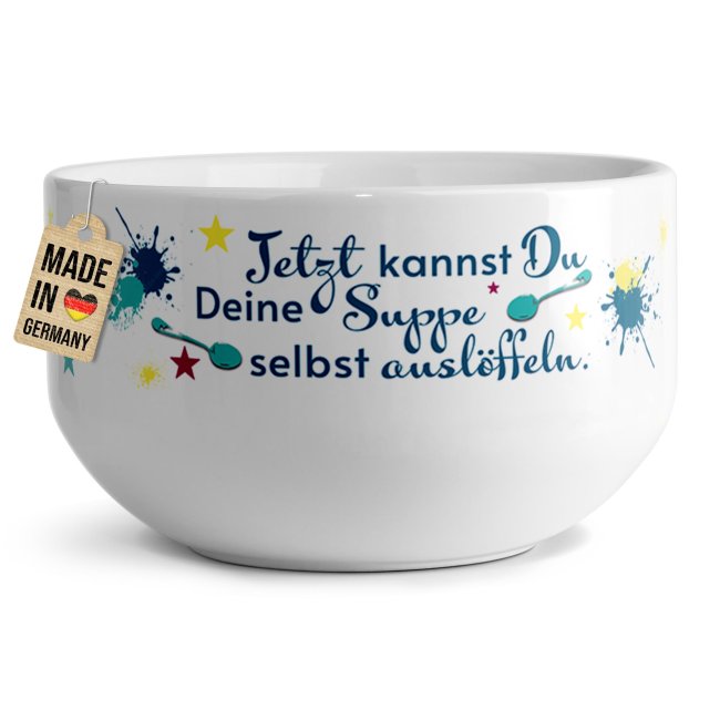 Tassendruck Müslischüssel - Erste Wohnung - mit Name - 500 ml Kauf eins, bekomm eins gratis