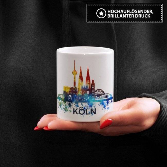 Tassendruck Köln Skyline Kostenlose Rückgabe