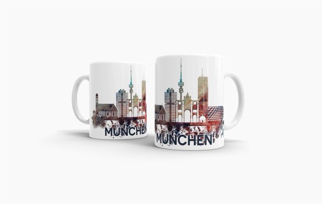 Tassendruck München Skyline Begrenzte Freigabe
