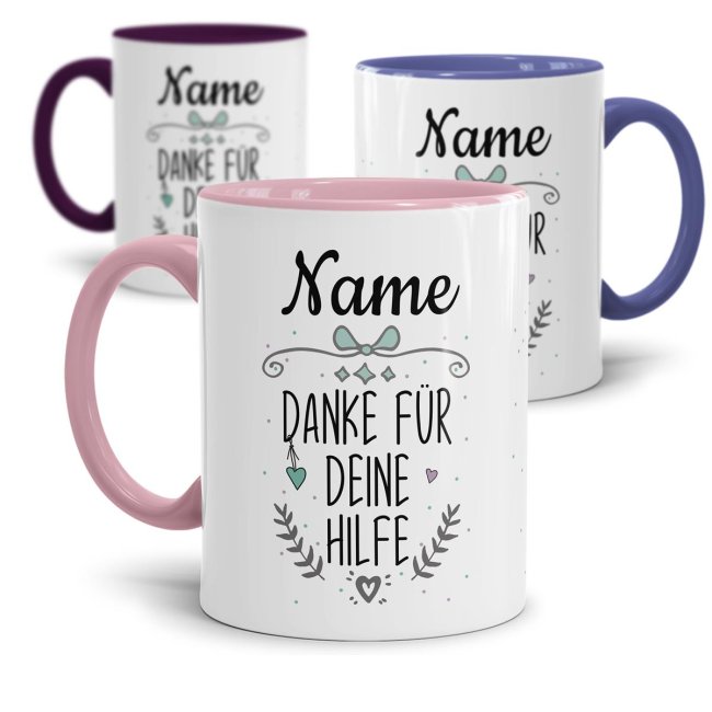 Tassendruck - Danke für deine Hilfe - mit Name personalisierbar