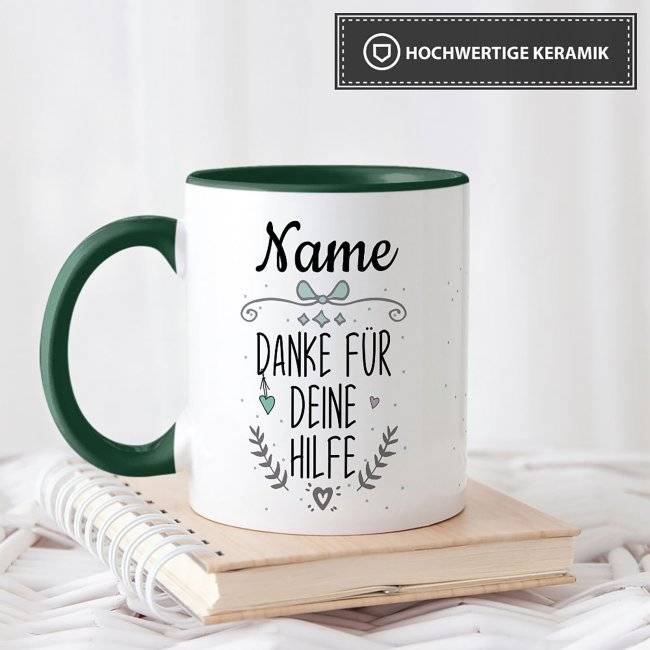 Tassendruck - Danke für deine Hilfe - mit Name personalisierbar Bis zu 65% Rabatt