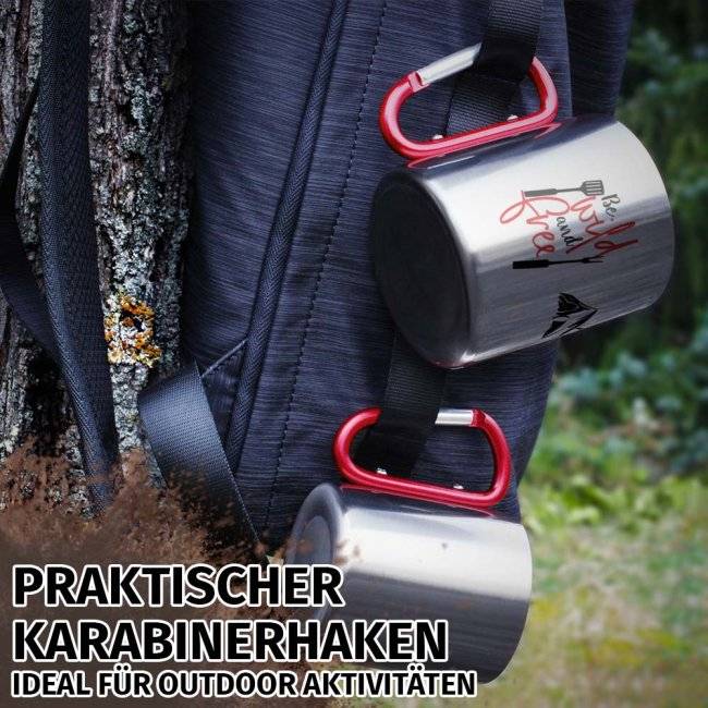 Tassendruck Karabiner - Be wild and free Wochenangebot