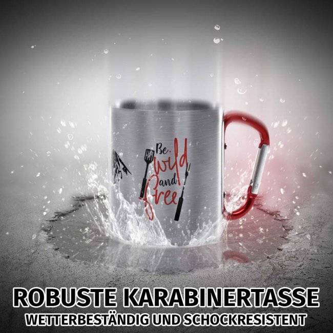 Tassendruck Karabiner - Be wild and free Wochenangebot