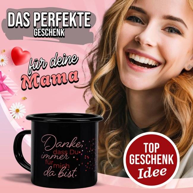Tassendruck Schwarze Emaille- für Mama - Danke für alles - mit Foto gestalten Sonderangebot der Fabrik