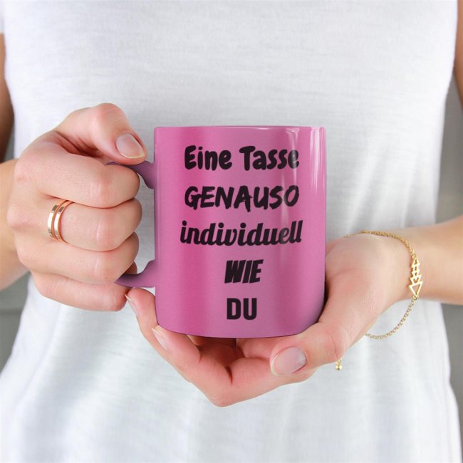 Tassendruck Fototasse rosa-metallic Outlet