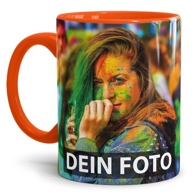 Tassendruck Panoramatasse innen/Henkel orange Hotsell