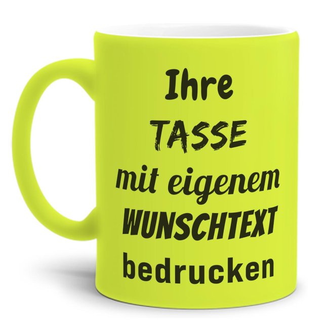 Tassendruck Fototasse NEON Gelb
