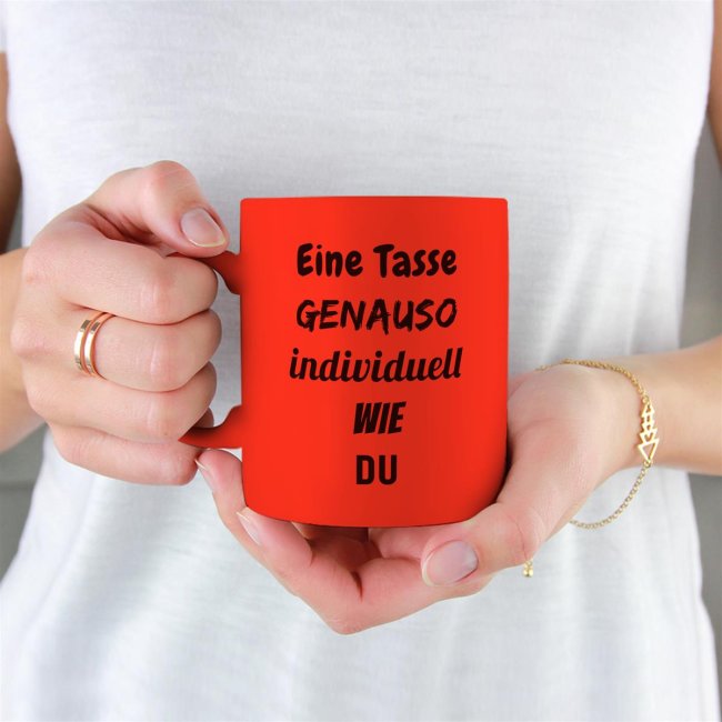 Tassendruck Fototasse NEON Orange Begrenztes Angebot