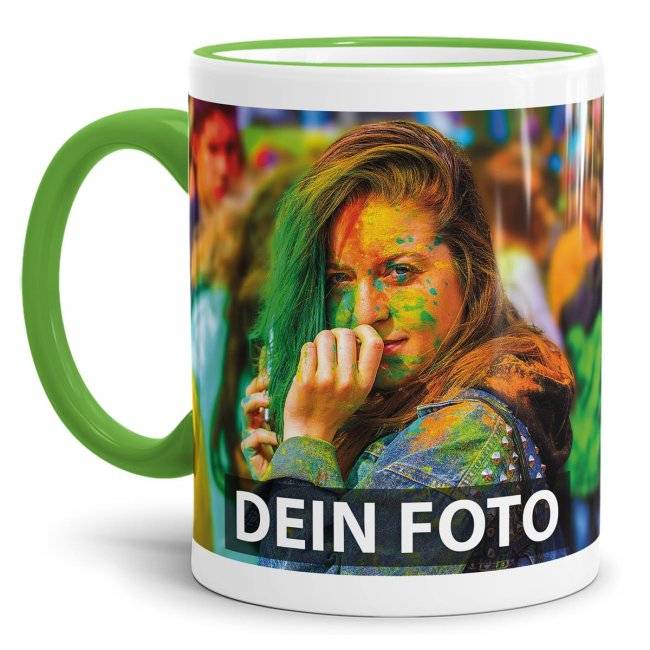 Tassendruck Fototasse Rand/Henkel hellgrün Online Shopping