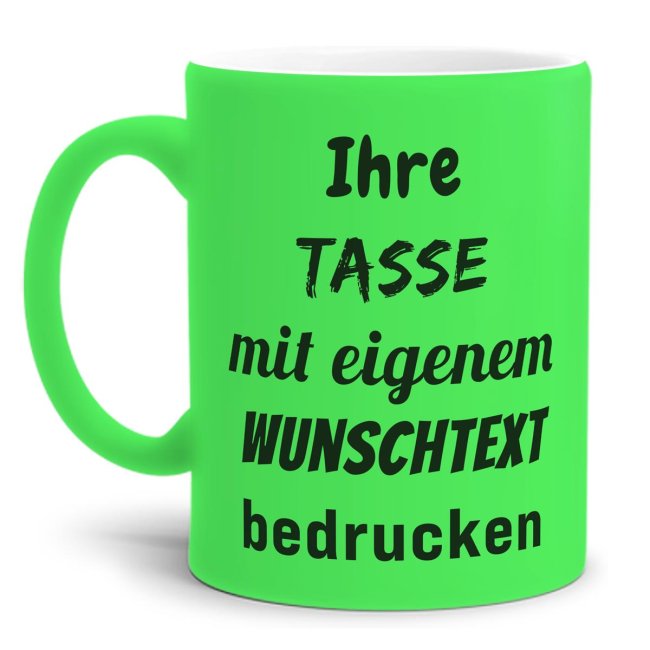 Tassendruck Fototasse NEON Grün Black Friday