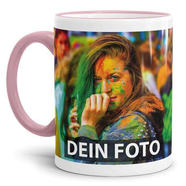 Tassendruck Fototasse Rand/Henkel rosa Heißer Verkauf