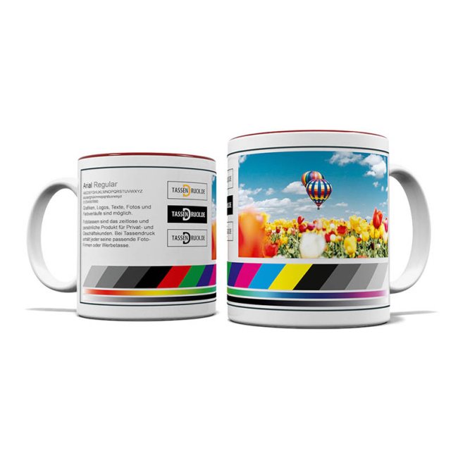 Tassendruck Fototasse innen weinrot Top Angebot