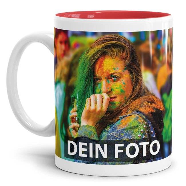 Tassendruck Fototasse innen rot Neueste Mode