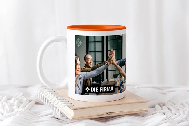 Tassendruck Fototasse innen orange Online Outlet