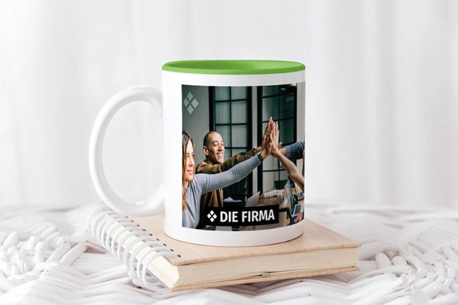 Tassendruck Fototasse innen hellgrün Bestseller