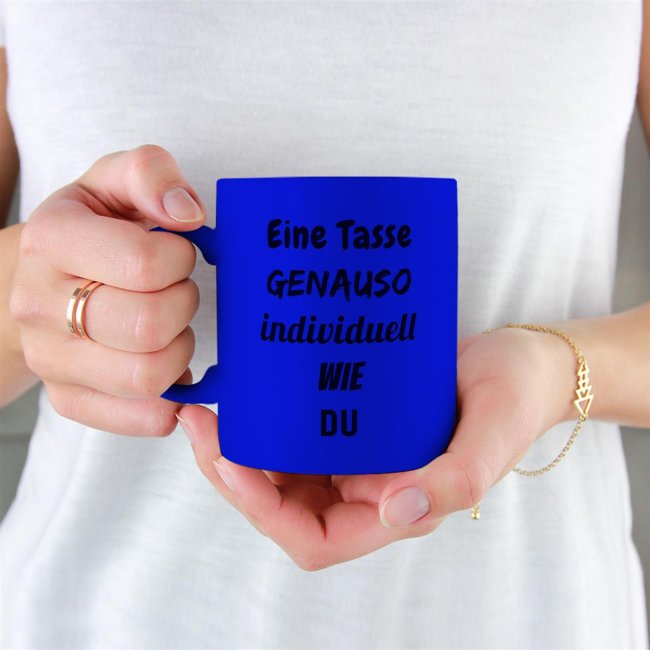 Tassendruck Fototasse NEON Blau Tiefpreis