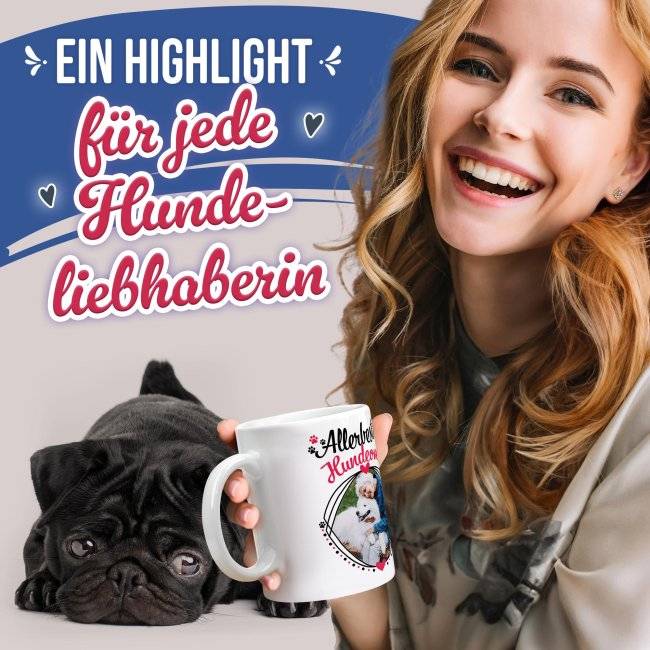 Tassendruck mit Spruch - Allerbeste Hundeoma - mit Foto gestalten Super Sparpreis