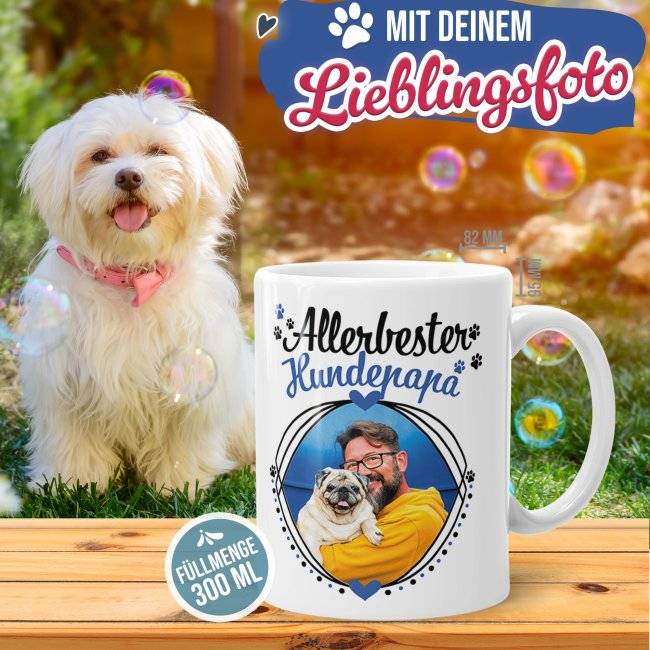 Tassendruck mit Spruch - Allerbester Hundepapa - mit Foto gestalten Wochenangebot