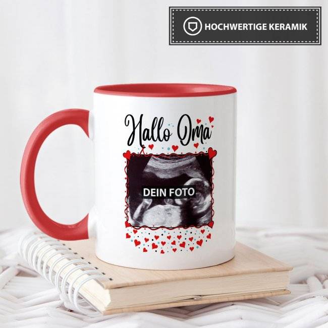 Tassendruck - Hallo Baby - personalisierbar mit Ultraschallbild Sonderangebot der Fabrik