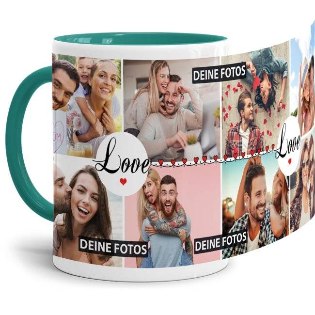 Tassendruck Fototasse - LOVE - zum selbst Gestalten mit 8 Fotos Clearance-Verkauf