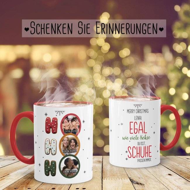Tassendruck Weihnachtstasse mit Fotocollage - Egal wie viele Kekse du isst Fabrikladen