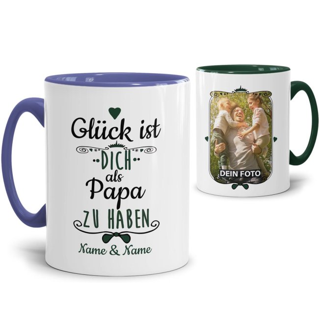 Tassendruck mit Namen und Foto - Glück ist, Dich zu haben - männlich Black Friday Preise
