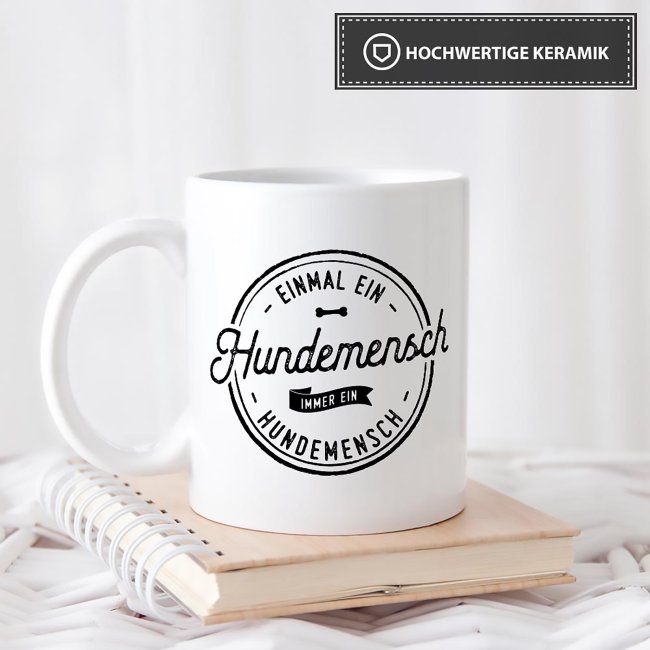 Tassendruck mit Spruch - Hundemensch - mit Foto & Name zollfrei