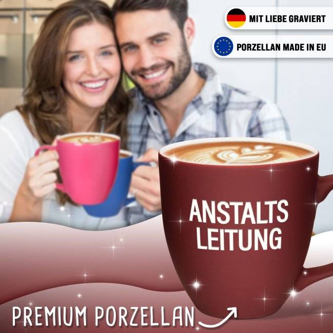 Tassendruck Samtig-matte Porzellantasse mit Gravur - XXL Jumbotasse - Anstaltsleitung - Softtouch-Effekt Hotsell