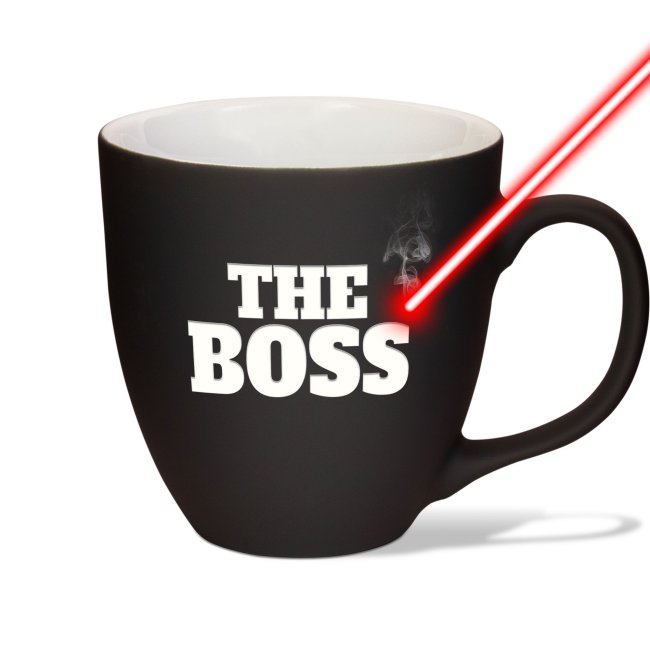 Tassendruck Samtig-matte Porzellantasse mit Gravur - XXL Jumbotasse - THE BOSS - Softtouch-Effekt