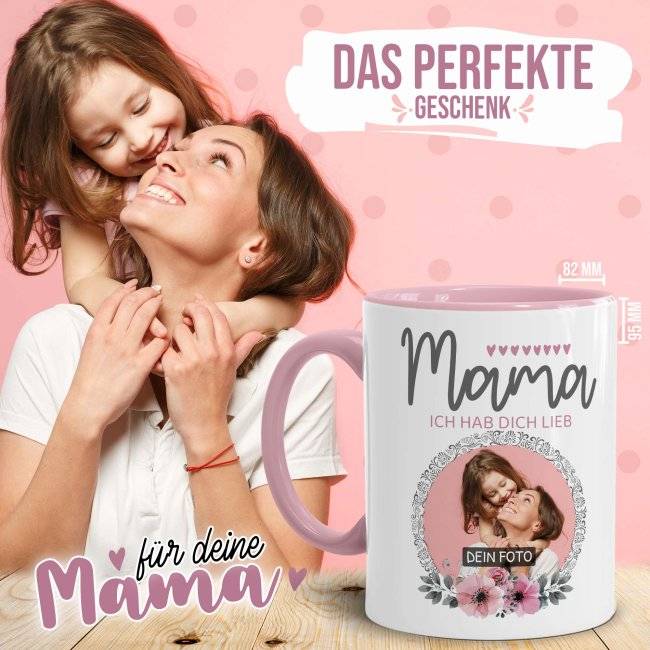 Tassendruck für Mama - Ich hab dich lieb - mit Foto selbst gestalten Sonderangebot