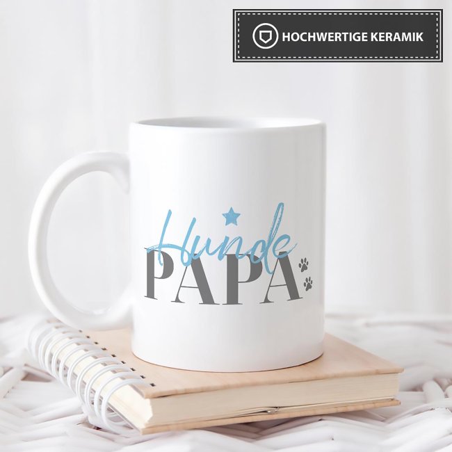 Tassendruck mit Spruch - Hundepapa - mit Foto & Name Flash Sale
