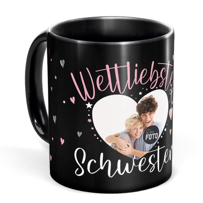 Tassendruck Schwarze mit Foto - Weltliebste - Weibliche Form Exklusivangebot