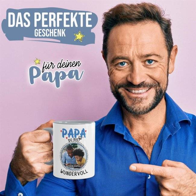 Tassendruck für Papa - Du bist wundervoll - mit Foto gestalten Cyber Monday