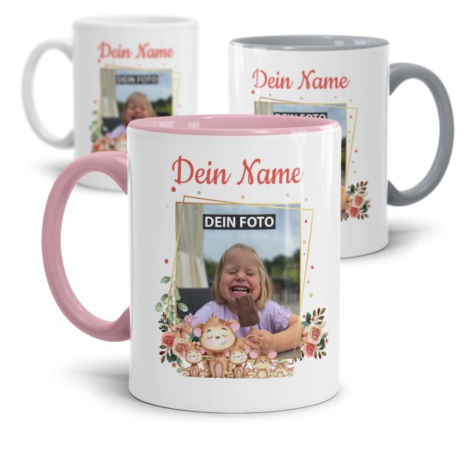Tassendruck für Kinder - Fotocollage Äffchen - mit Name