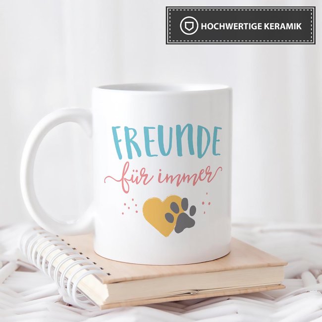 Tassendruck mit Spruch - Freunde für immer - mit Foto & Name Heißer Verkauf