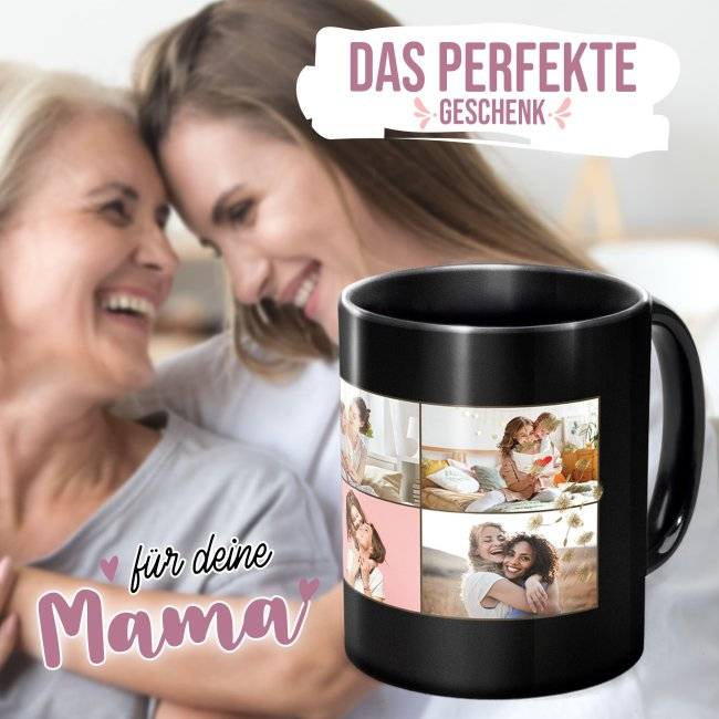 Tassendruck Schwarze - mit Fotocollage für acht Fotos selbst gestalten Große Rabatte
