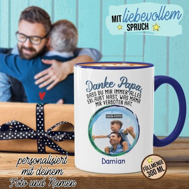 Tassendruck - Danke Papa - mit Name & Foto gestalten Neuheiten