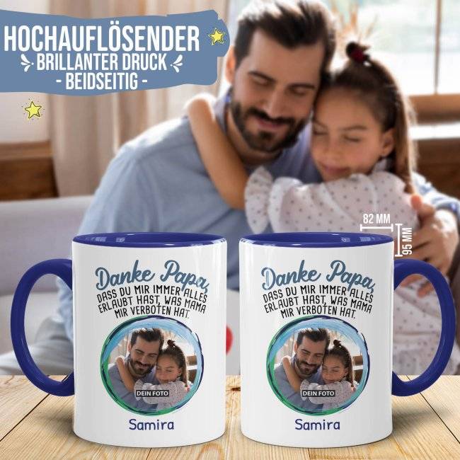Tassendruck - Danke Papa - mit Name & Foto gestalten Neuheiten