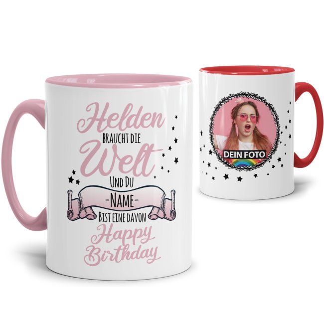 Tassendruck Geburtstagstasse für Frauen mit Foto und Name