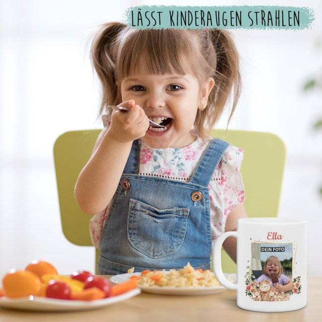 Tassendruck Plastiktasse mit Foto für Kinder - Äffchen - mit Name personalisierbar - aus robustem Kunststoff Riesige Ersparnisse
