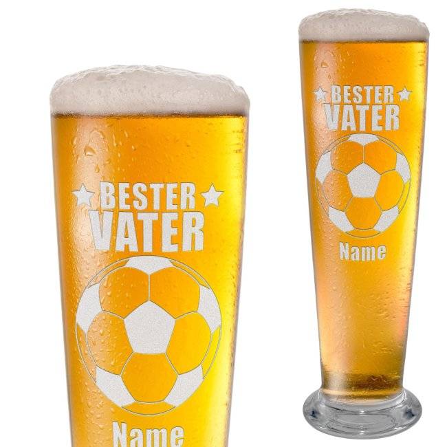 Tassendruck Graviertes Bierglas mit Name - Bester Vater